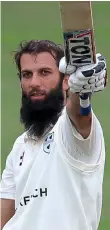  ??  ?? Rare feat: Moeen took six wickets to go with his 219