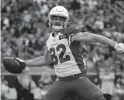  ??  ?? Cardinals tight end Dan Arnold celebrates after scoring a touchdown against the Rams on Dec. 29 in Los Angeles.