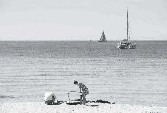  ?? Foto: Efe ?? Una pareja prepara sus kayaks en la playa de Cala Mayor de Palma de Mallorca.