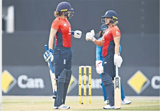  ??  ?? Perfect match: Natalie Sciver and Katherine Brunt together for England and (left) Brunt runs in at full tilt for England at the 2009 T20 World Cup