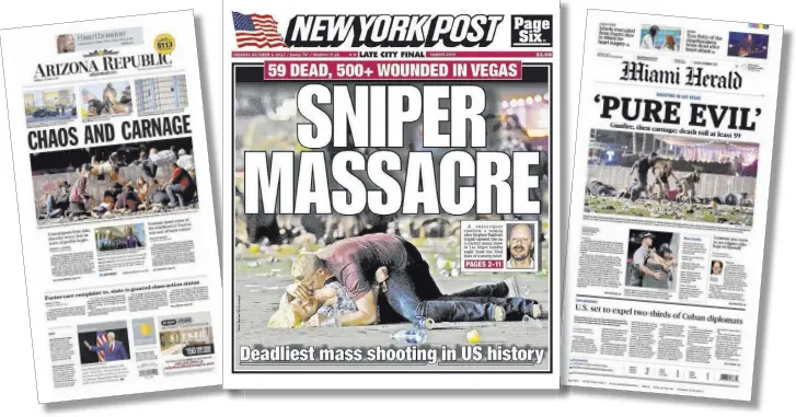  ??  ?? David Becker’s dramatic photos from the massacre appeared on the front page of newspapers all over the country and the world.