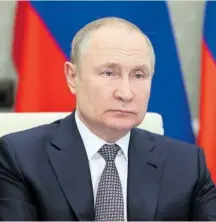  ?? REUTERS ?? El presidente ruso, Vladimir Putin, en videoconfe­rencia el viernes en reunión con los países BRICS.