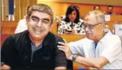  ?? PTI FILE ?? IN HAPPIER TIMES Infosys executive vice chairman and former CEO and MD Vishal Sikka with the then executive chairman and cofounder, NR Narayana Murthy in Bengaluru in July, 2014