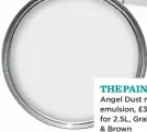  ??  ?? THE PAINT Angel Dust matt emulsion, £38 for 2.5L, Graham &amp; Brown