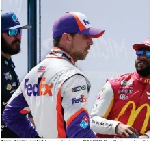  ?? (AP/Carlos Osorio) ?? Denny Hamlin (center) has yet to claim a NASCAR Cup Series victory this season entering tonight’s opening race in the series playoffs, the Southern 500 at Darlington (S.C.) Raceway.