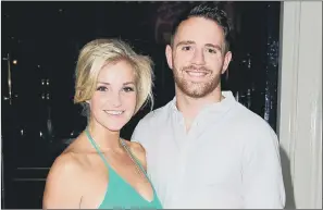  ??  ?? Helen Skelton with her husband Richie Myler, who plays rugby league for Catalans Dragons. BABY JOY: