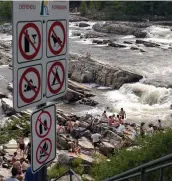  ?? PHOTO D’ARCHIVES ?? Les cascades de Rawdon sont dangereuse­s.