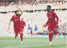  ?? ?? Divock Origi celebrates his goal against Everton