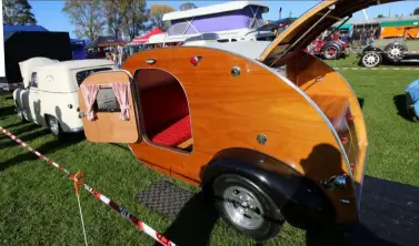  ??  ?? Below: Stevan Fisk’s 1956 Hillman Husky wagon is a very cool period-style concept build. It runs a 2.4-litre Vedette flathead V8 with a Toyota five-speed manual gearbox and plenty of custom work where the driveline, suspension, and brakes are...