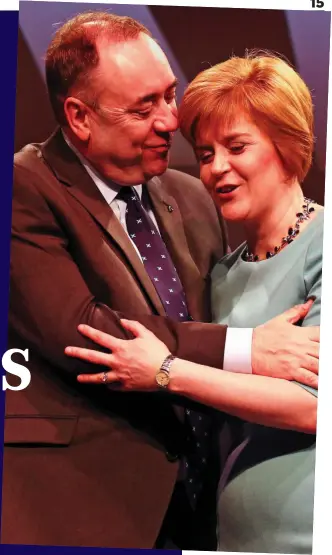  ??  ?? BITTER DIVISION: Salmond and Sturgeon in 2014 before their fallout