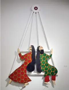  ??  ?? Artist Sara Alabdali’s ‘Sara and Majnoun.’