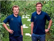  ??  ?? Brothers Ben and George Bostock started their Hawke’s Bay organic chicken farm, above right, in 2014.