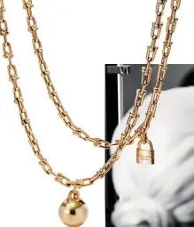  ??  ?? Tiffany HardWear wrap necklace in 18-karat gold, Tiffany & Co.