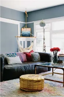  ?? Photo courtesy Caitlin Murray ?? A living room designed by Caitlin Murray includes a sleek brass coffee table. When Murray searches for striking vintage pieces at flea markets or estate sales, she always looks for valuable brass pieces being sold well below their market value.