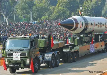  ??  ?? Agni-V missile