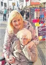  ??  ?? Holiday time Margaret Whitelaw with Shaz Farren in Blackpool