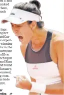  ?? AP ?? Garbine Muguruza after winning a point on Monday.