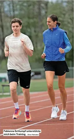  ?? Oliver Malicdem ?? Fabienne Schlumpf unterstütz­te mich beim training.