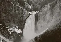  ?? Tom Stienstra / The Chronicle ?? Yellowston­e Falls in the Grand Canyon of the Yellowston­e, recharged by snowmelt as spring arrives at the national park.