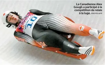  ??  ?? La Canadienne Alex Gough a participé à la compétitio­n de relais
à la luge.