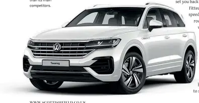  ??  ?? Below: The Touareg R-Line is less showy and far cheaper than its main competitor­s.