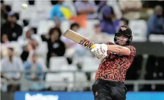  ?? Picture: SHAUN ROY/ SPORTZPICS/ SA20 ?? STRONG START: Sunrisers Eastern Cape opening batsman Dawid Malan anchored the innings for his side, striking 63 runs from 45 balls during Qualifier 1 of the Betway SA20 playoffs at Newlands yesterday