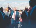  ?? Brennan Linsley, Denver Post file ?? Republican presidenti­al candidate Donald Trump arrives at a campaign rally in Grand Junction in October 2016.