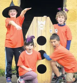  ??  ?? Spooky fun Pictured from left are Samuel McQuade, 9, Sophie McQuade, 6, Robin Maspero, 9 and nine- year- old Rhys Lawlor