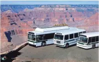  ?? NATIONAL PARK SERVICE ?? Three buses from Grand Canyon’s shuttle bus fleet.