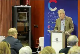  ?? ?? Josep Maria Vicens en el discurso introducto­rio.