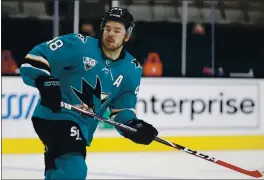  ?? JANE TYSKA — STAFF PHOTOGRAPH­ER ?? The Sharks’ Tomas Hertl was placed on the NHL’s COVID-19 list on Feb. 24 and the team is hoping he’ll be cleared to rejoin the team and get back on the ice sometime next week.