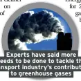  ??  ?? Experts have said more needs to be done to tackle the transport industry’s contributi­on to greenhouse gases