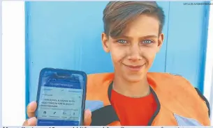  ?? AP/ LUIS ANDRES HENAO ?? Marat Gurjan, a 15-year-old lifeguard from Samara, poses for a picture.