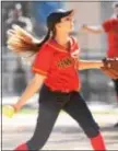  ?? ANNE NEBORAK — DIGITAL FIRST MEDIA ?? Penncrest’s Maya Hartman struck out eight in pitching a three-hitter as the Lions defeated Strath Haven, 8-1, Wednesday in a District 1 Class 5A first-round game.