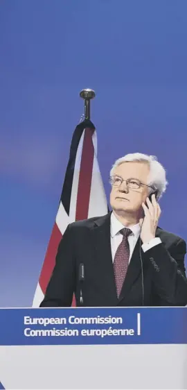  ??  ?? Brexit Secretary David Davis, left, and the EU’S chief negotiator Michel Barnier announced the agreement of a 21-month post-brexit transition in what was supposed to be a victory for Theresa May’s government