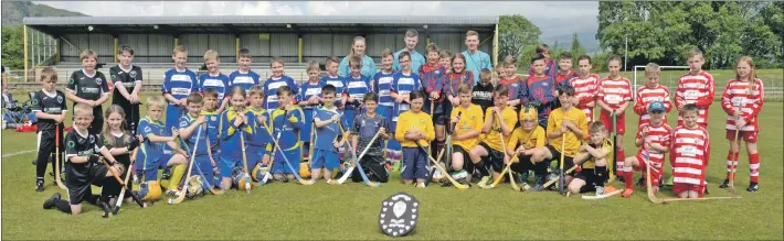  ??  ?? P7 teams line up at An Aird.