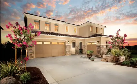  ??  ?? Lennar’s Next Gen home design, pictured here at Summit View, was designed for multigener­ational families and features an attached private suite.