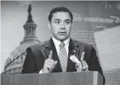  ?? KEVIN DIETSCH Getty Images/TNS ?? U.S. Rep. Henry Cuellar, D-Texas, and his wife are accused in 14 federal charges of participat­ing in schemes involving bribery, illegal foreign influence and money laundering.