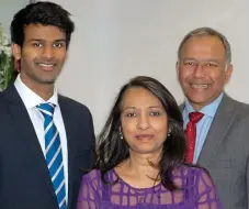  ??  ?? Caring roles: Bipin (right), wife Daksha and son Ravi