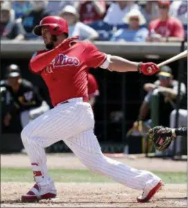  ?? JOHN RAOUX — THE ASSOCIATED PRESS ?? New Phillies starting catcher Jorge Alfaro will add punch lineup that has more than its fair share of power. to a Phillies