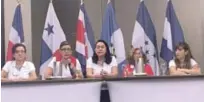  ?? DORIS PANTALEÓN/LISTÍN DIARIO ?? Teresa Mártez, de República Dominicana, junto a la directiva de la Gobernanza de Biored, se dirige a los presentes en el acto.