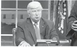  ?? WILL HEATH/AP ?? Alec Baldwin collected worldwide attention portraying President Donald Trump on ‘SNL.’