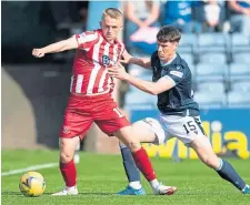  ?? ?? Cammy MacPherson, left, in action for Saints.