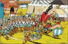  ?? Repro: Asterix® Obelix® Idefix®/©2020 Les Éditions Albert René/Goscinny ?? Bang! So wie hier in „Der Goldene Hinkelstei­n“kennt man Asterix und Obelix seit Jahrzehnte­n.