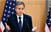  ?? AP ?? Secretary of State Antony Blinken says that despite growing calls for peace talks, he sees nothing from Vladimir Putin to indicate they could be imminent.