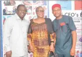  ??  ?? Dr. Larry Izamoje, Lady Onyeka Onwenu and Sir Azuh Arinze