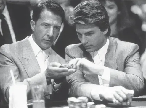  ?? UNITED ARTISTS ?? Dustin Hoffman and Tom Cruise in Rain Man, which won rave reviews from audiences and critics when it came out in 1988.