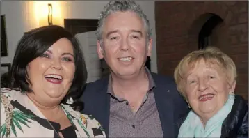  ??  ?? Birthday boy Hugh with Aine McEneaney, Ashbrook and Marie Bailey, Wolfe Tone Terrace.