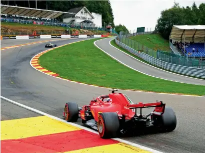  ?? Reuters ?? Ferrari’s Kimi Raikkonen during practice at Belgian Grand Prix. —
