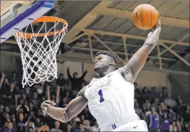  ?? Gerry Broome The Associated Press ?? In one season at Duke, Zion Williamson averaged 22.6 points and 8.9 rebounds. He’s virtually certain to go first overall to the Pelicans in Thursday’s NBA draft.